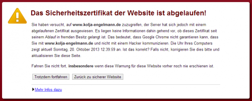 SSL Zertifikat abgelaufen