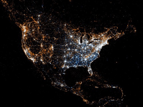 Geo-localized data from social media uploads North America