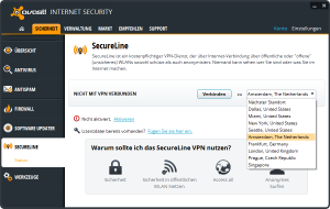 Avast Securelin Serverstandorte