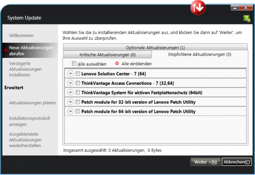 Lenovo System Update 5 Screenshot