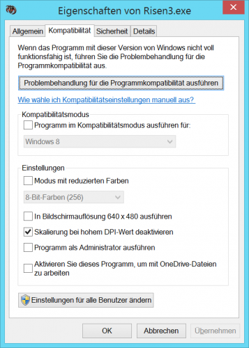 Windows Skalierung für bestimmte Anwendungen deaktivieren