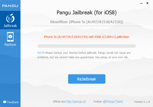 Jailbreak erfolgreich abgeschlossen