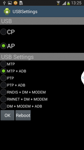 Galaxy S III MTP Einstellungen