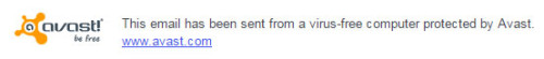 Automatisch eingefügte Avast 2016 E-Mail Signatur