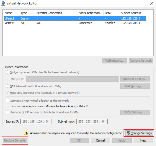 VMNet KOnfiguration nach dem Windows 10 Update...anders als ich sie in Erinnerung habe