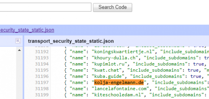 Ausschnitt aus der HSTS Preload Liste