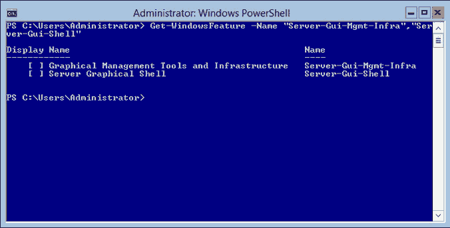 Aus der Powershell heraus kann die MiniShell des Server Core wieder zu einer vollständigen GUI erweitert werden